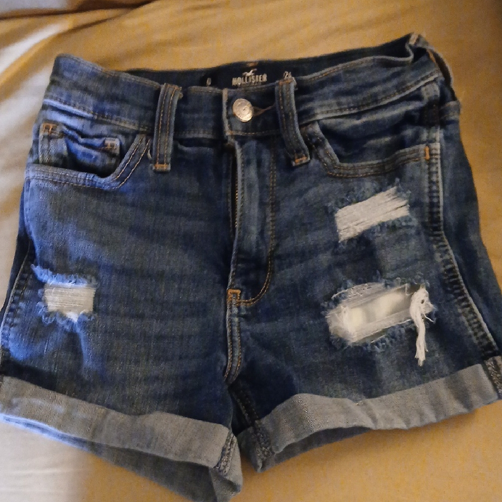 Hollister Women's Blue Denim Shorts